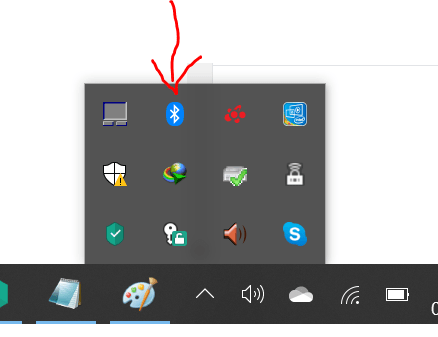 Where Bluetooth icon if found in Windows 10?