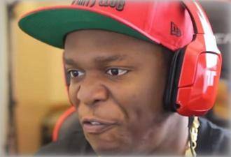 KSI wearing the TRITTON Kunai Wireless Stereo Headset