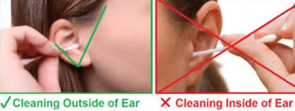 never use Cotton Swabs to clean inside the ear